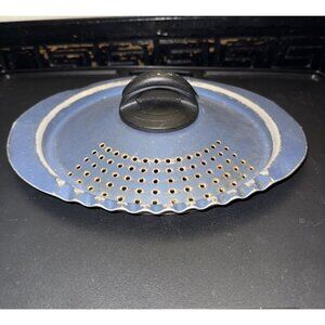Bialetti Oval Aluminum 5.5 Quart Pasta Pot Strainer Lid Nonstick Blue LID ONLY